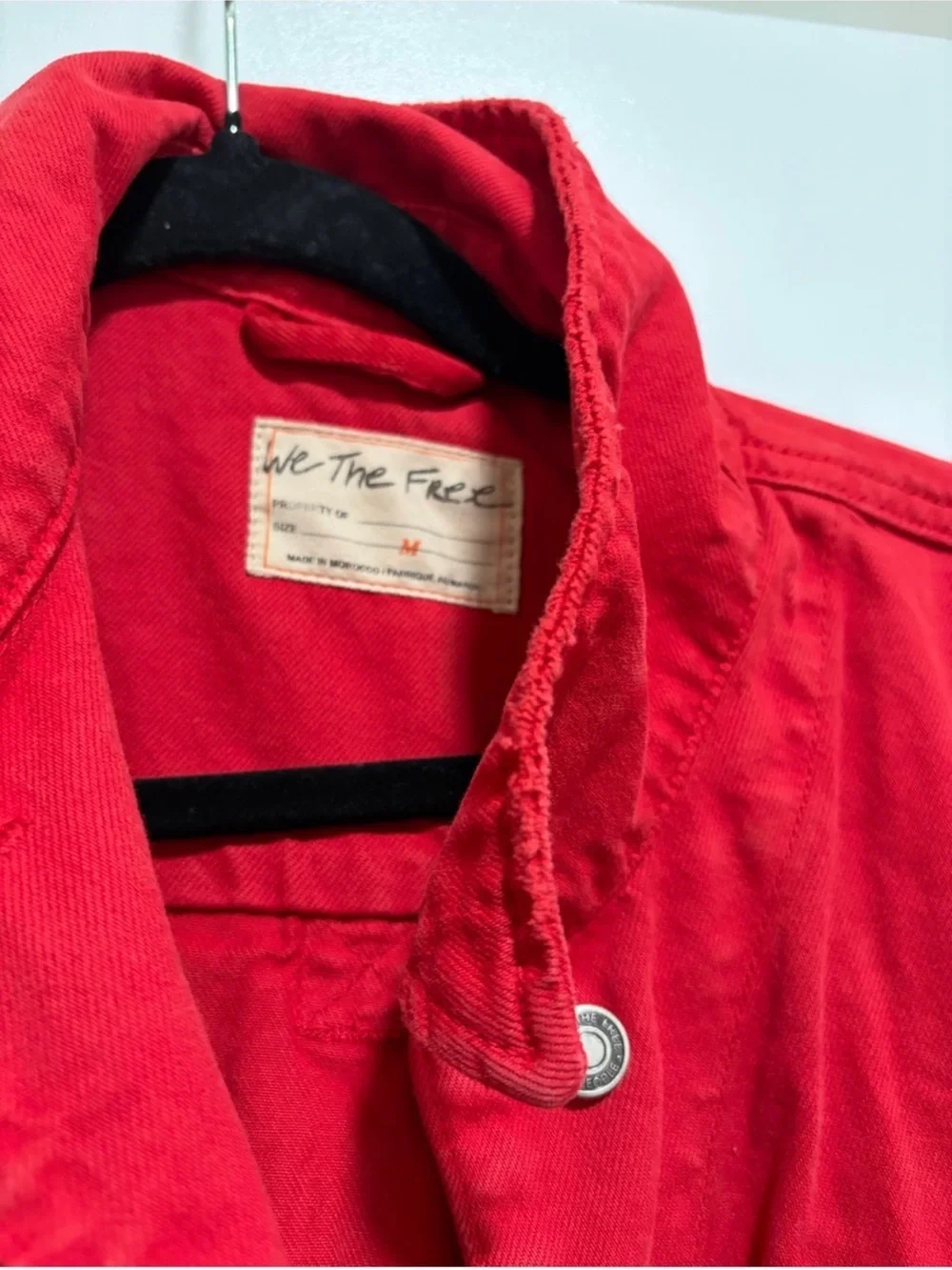 We the free red opal denim swing jacket